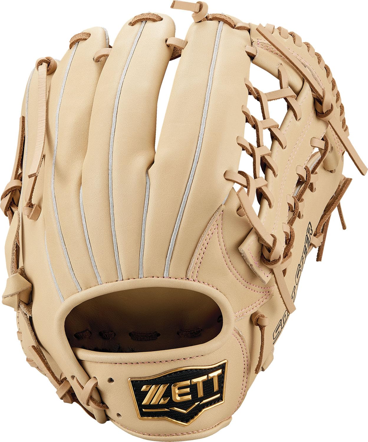 

ZETT Soft Steer Baseball Glove for Pastel Brown Size 5 All-Around Left-Handed Throws, (3200), (BRGB35430)
