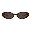 Gentle Monster X Jennie Collaboration Oval Sunglasses Unisex Sunglasses Brown Jennie-HushBR3