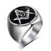 Men's titanium Masonic Ring punk style ring men's accessories
