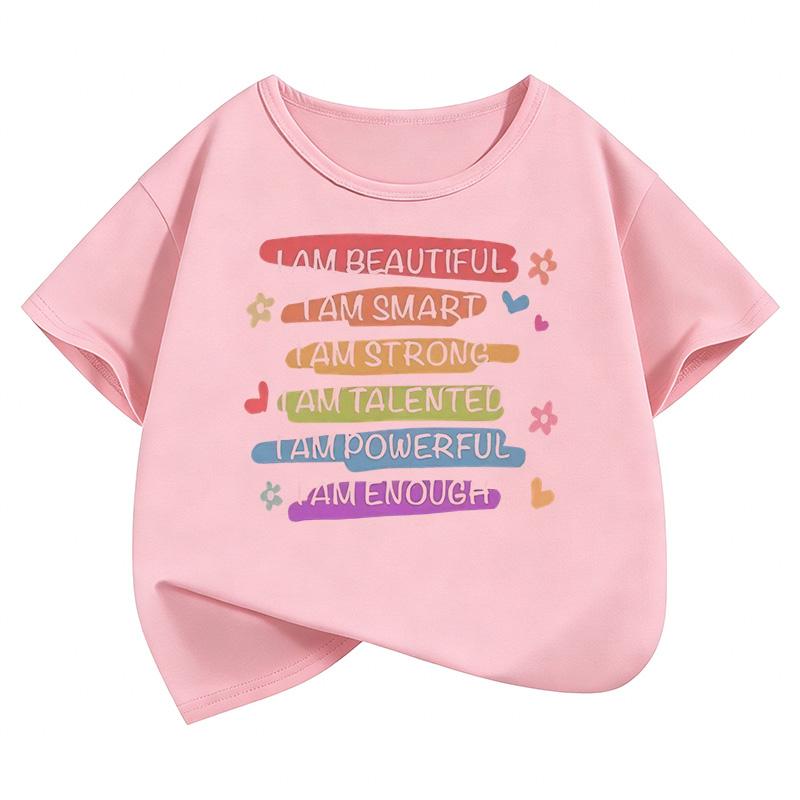 Lovely Fashion Letter Printed  Funny T Shirts Short Sleeve Kids Children's T-shirt Boys Girls Summer Spring Casual Top Tee Shirt
