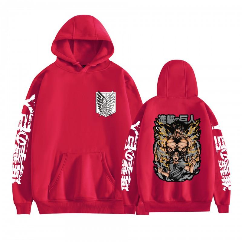 Attack On Titan Anime Hoodie Loose Fit Teens Adults Long Sleeve