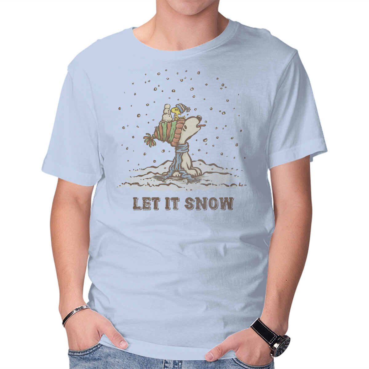 Unisex Crew Neck T-Shirt Let It Snow Graphic Short Sleeve Casual Tee XXXL