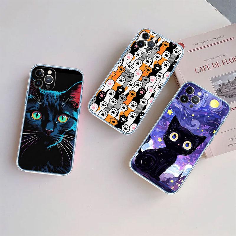 Cat Kitten Meow Transparent Phone Case for Motorola Moto Edge Plus G200 G23 E13 E15 E20 E30 G62 G71 G72 G75 G24 G15 Power
