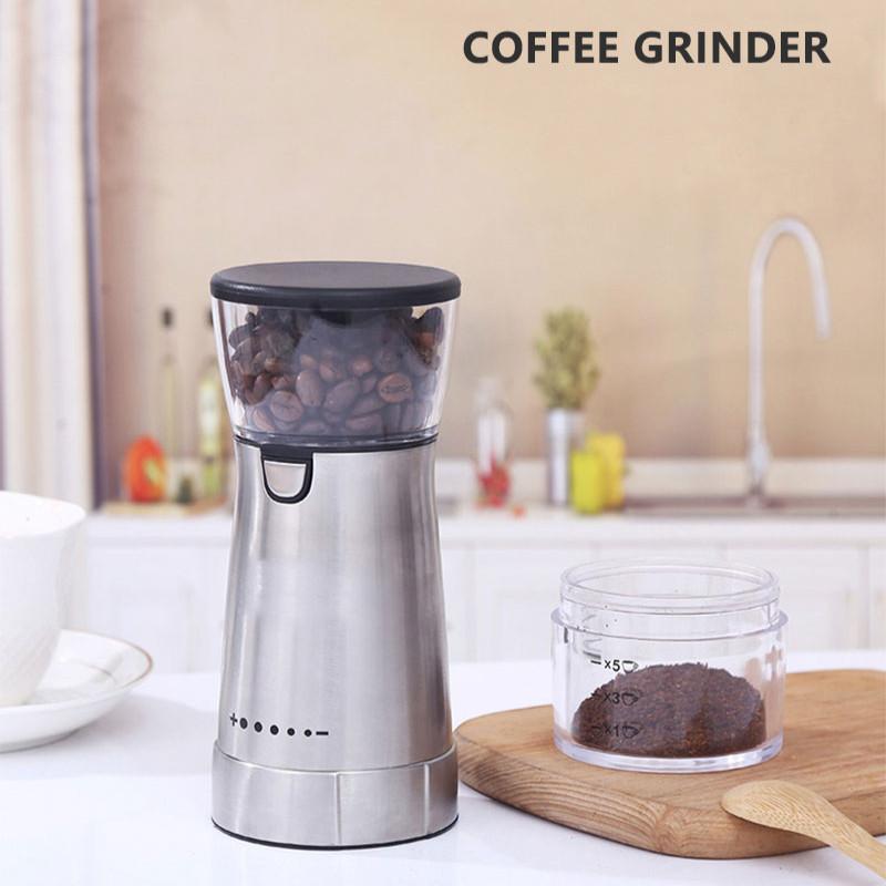 Portable Kitchen Accessories Electric Coffee Bean Grinder USB Rechargeable Stainless Steel Manual Coffee Mill Machine