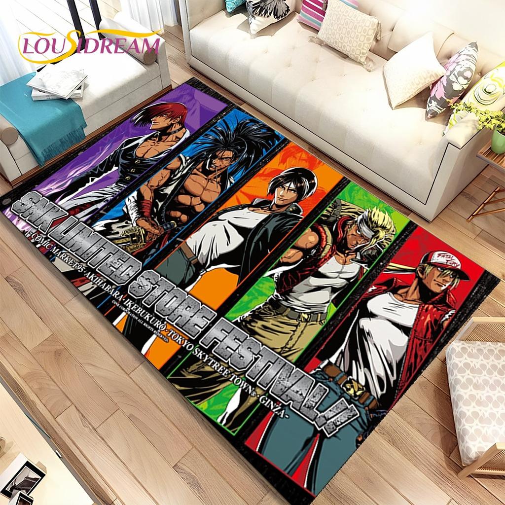 3D King of Fighters Retro Game Gamer Area Rug,Carpet Rug for Home Living Room Bedroom Sofa Doormat Decor,kids Non-slip Floor Mat