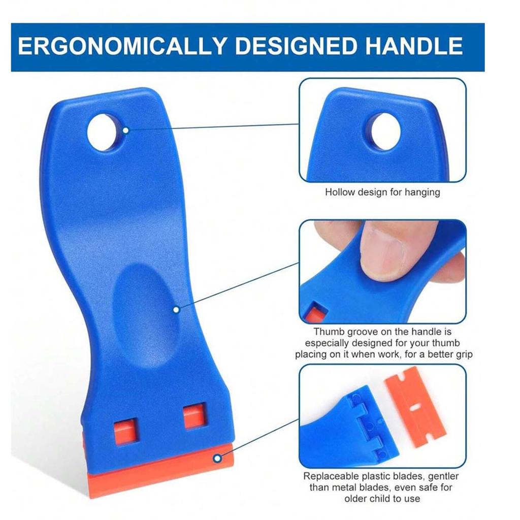 Răzuitor cu lame din plastic, Răzuitor de curățare pentru podea, aragaz, răzuire etichete și decalcomanii, autocolant pe geamul ferestrei mașinii