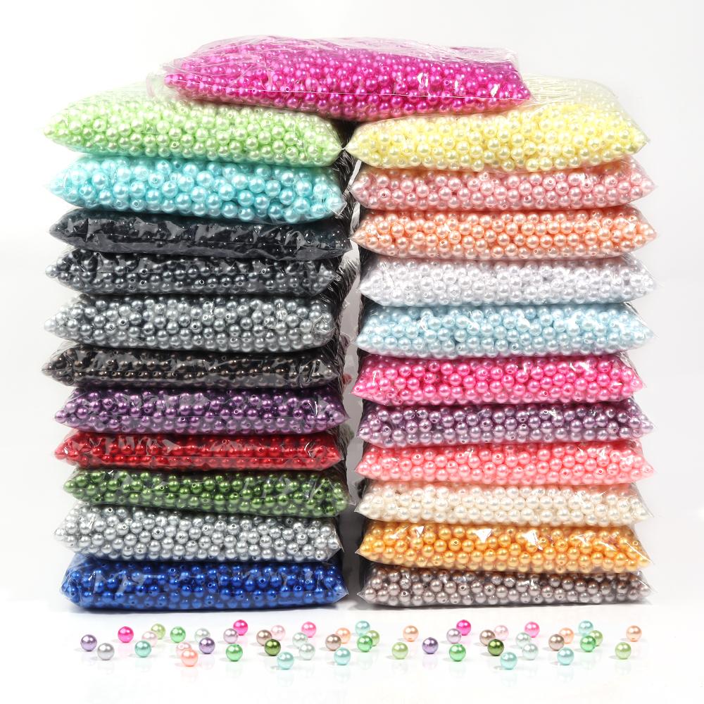 10-1000pcs/lot 3-20mm ABS Imitation Pearl Beads Multicolor Loose Spaced Round Beads For DIY Charms Bracelet Necklace Wholesale