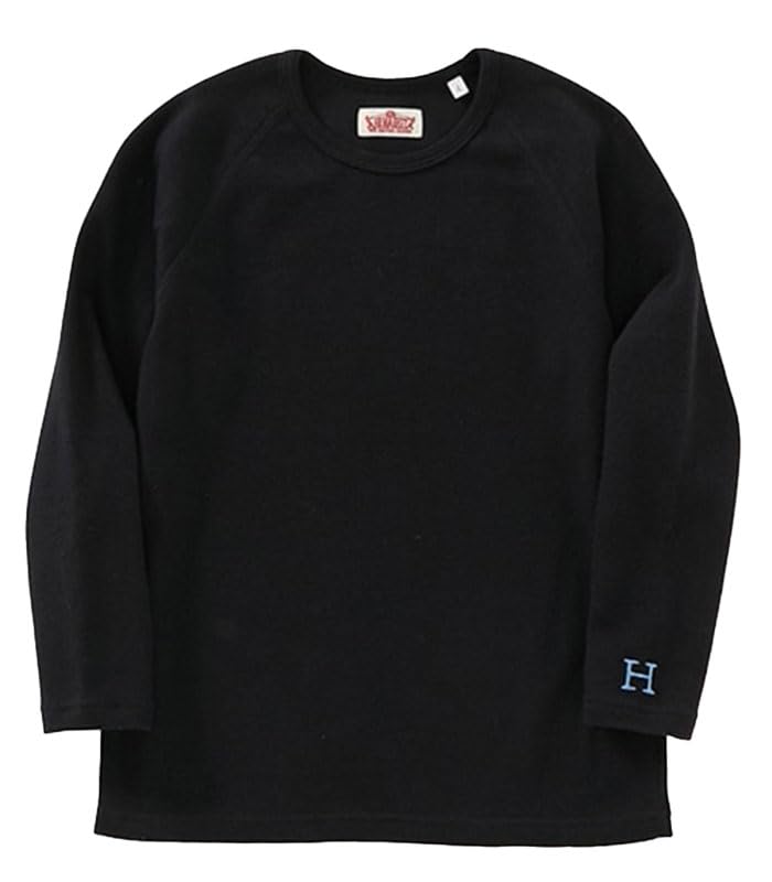 

[HOLLYWOOD RANCH MARKET] Детская футболка с длинным рукавом из эластичного французского рубчика (JP, Алфавит, XL, Черный)