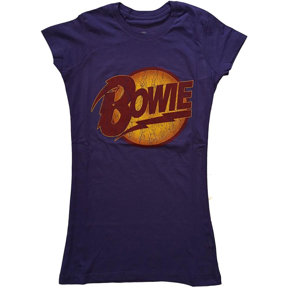 David Bowie Ladies T-Shirt Vintage Diamond Dogs Logo