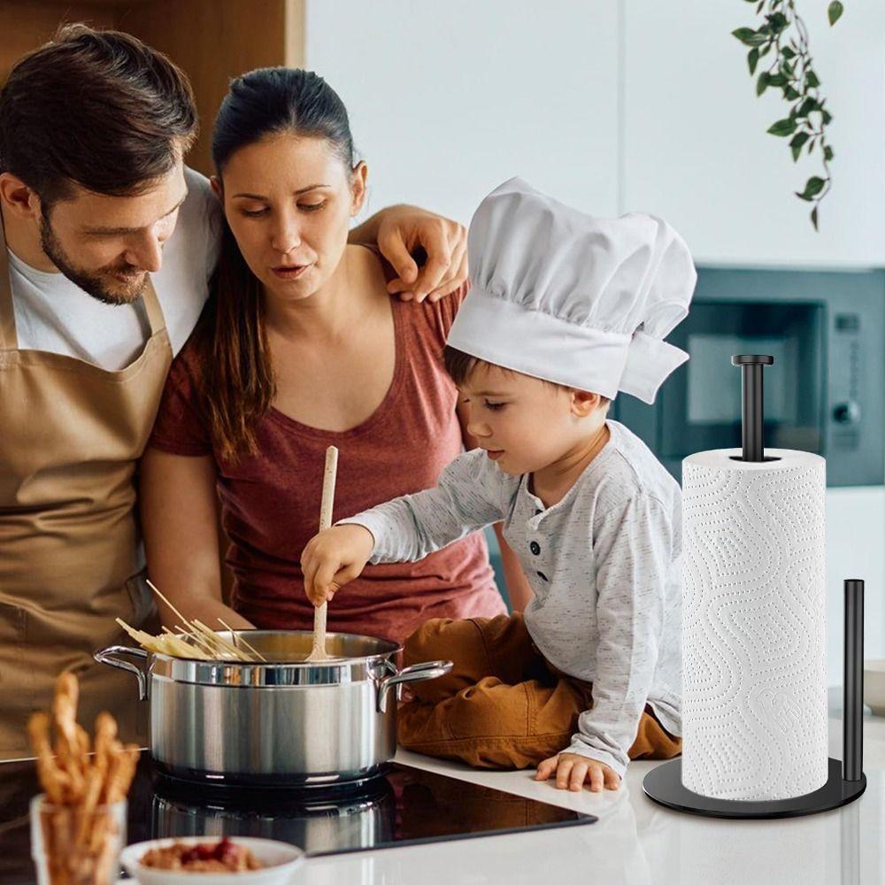 Stainless Steel Paper Towel Stand Non-Slip Kitchen Roll Dispenser Paper Towel Dispenser  Bathroom