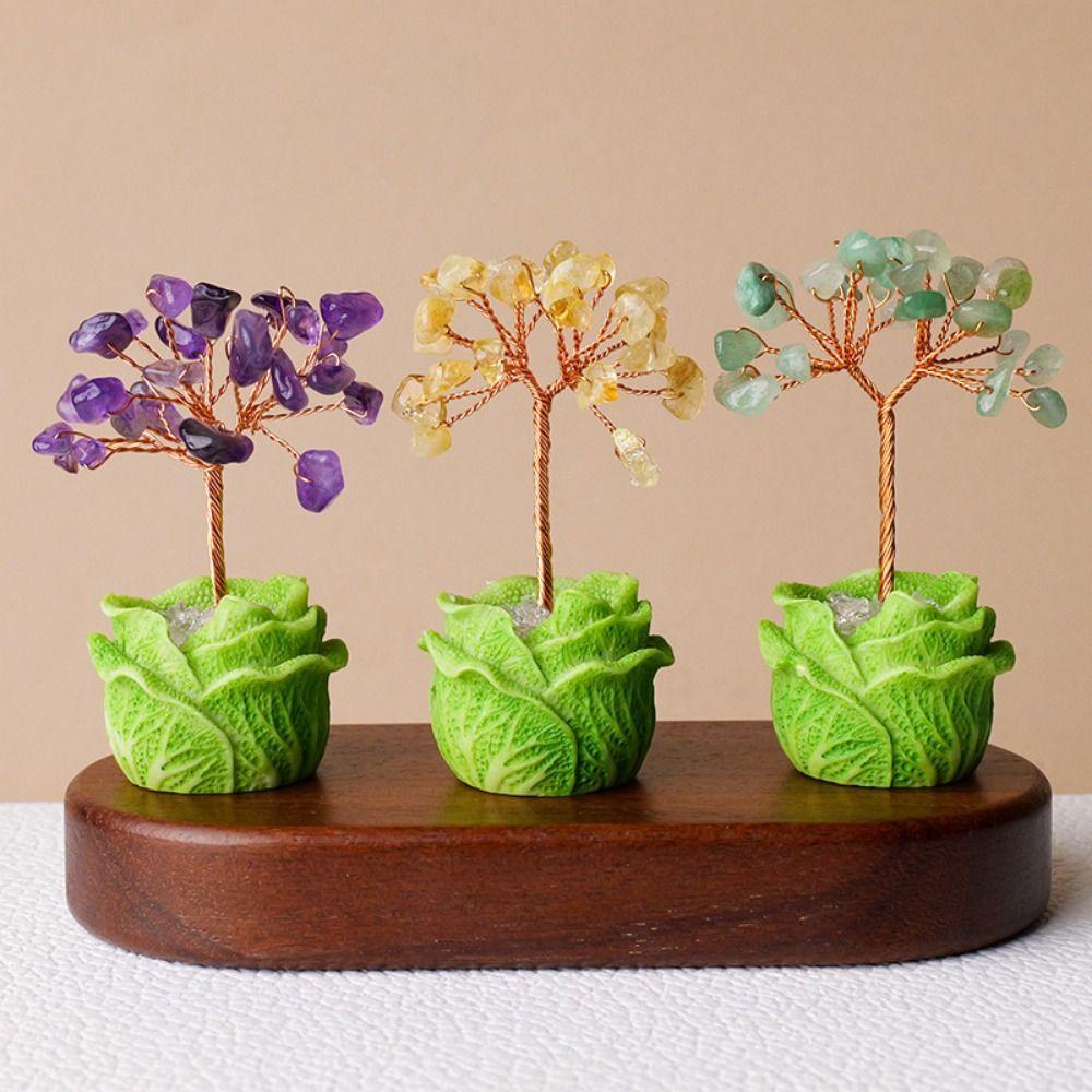 

Медная проволока Натуральное хрустальное дерево Многоцветный хрусталь Декоративные деревья Дерево удачи Фигурка для офиса Style 4