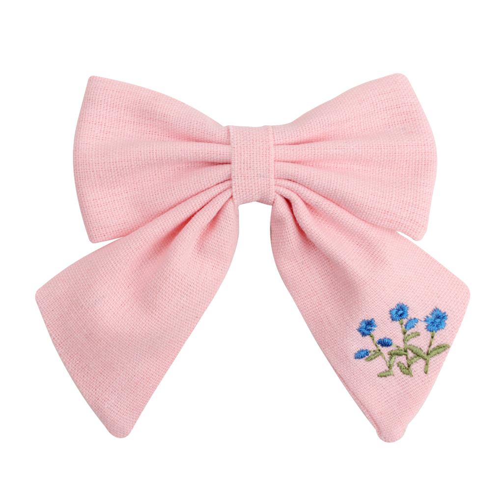 Embroidered Hair Clips Solid Flower Hairpins For Baby Girls Children Boutique Barrettes Handmade Hairgrips Kids Hair Accessories
