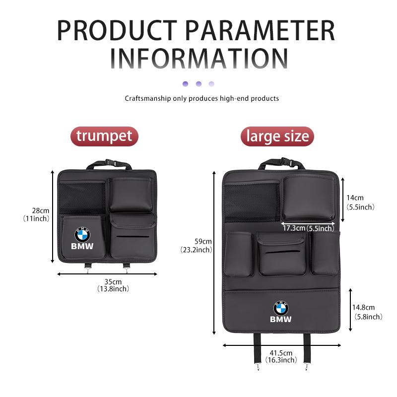 Car Multi-Pocket Hanging Back Seat Storage Bag Anti Kick Pad Accessorty For BMW E30 E34 E36 E39 E46 E52 E53 E60 E61 E62 E70 E71