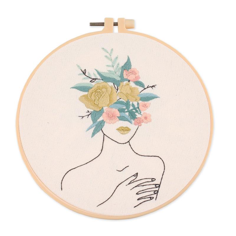 

Human Body Art Embroidery Kit DIY Stitching Set with Needles Thread Patterns Creative Handcraft Gift for Adults Embroidery shed&Canvas 30x30cm