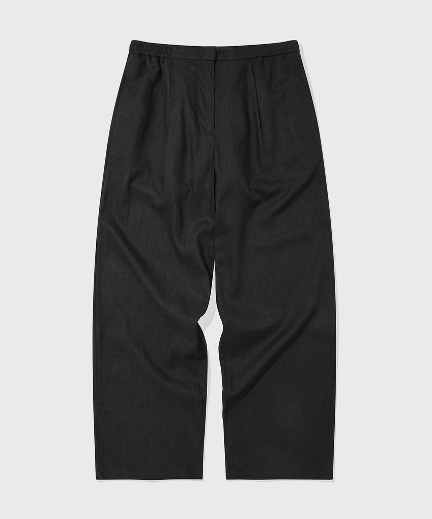 KIIMUIR (Women) Summer Semi-Wide Linen Pants_Black