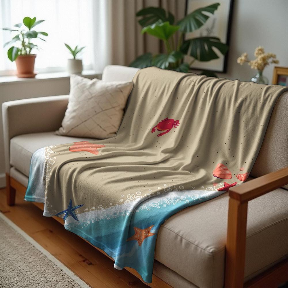 Beach Teddy Bear Quote Soft Flannel Blanket Breathable Warm Throw for Office Car Sofa Kids Room Birthday Xmas Gift