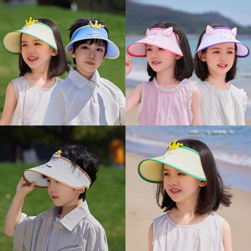Tecknad Barn Sommar Solhatt Med Bred Brätte Andningsbar Polyester För Utomhuslek Och Solskydd