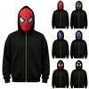 Kids Halloween Graphic Print Zip-Up Hoodie for Casual Everyday Wear and Party