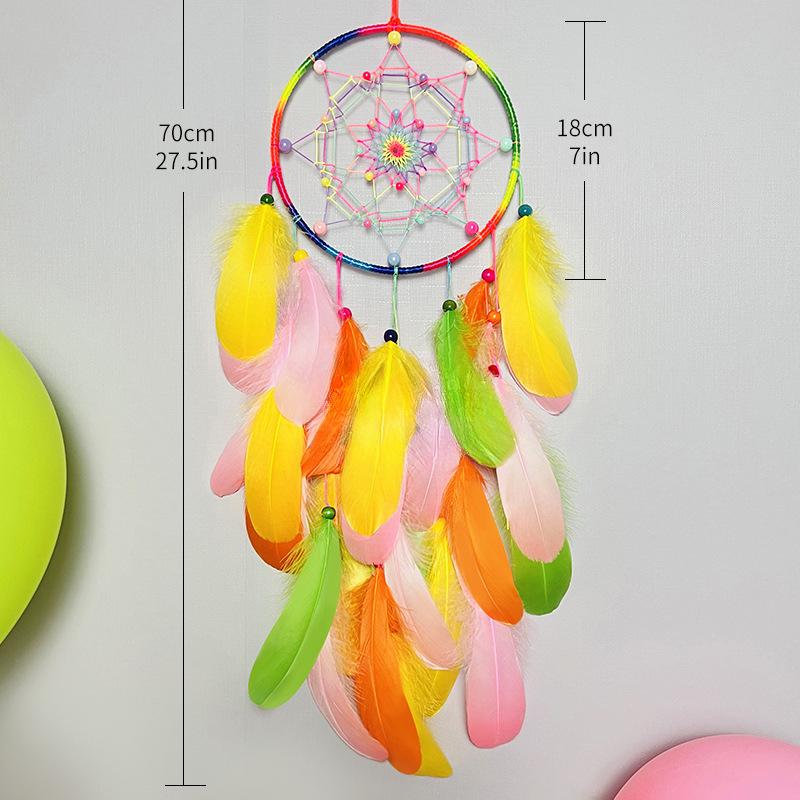 

Домашній декор підлітковий серце ловець снів глазурована намистина перо підвісний ручна робота плетіння мереживо прикраси для дому вітальня кімнатні вітряні дзвіночки