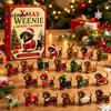 Ornements pour chiot Teckel Calendrier de l'Avent 2026, 24 Jours Surprises à Collectionner Chien avec Figurines Festives Figures Acryliques pour Amoureux Famille Noël
