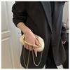 Elegant Oval Faux Leather Evening Clutch Bag for Women, Detachable Chain Strap Shoulder Crossbody Purse, Chic Party Handbag
