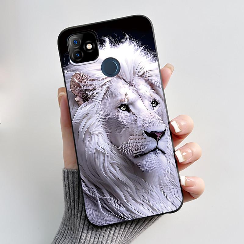 Bumper Soft Silicone Jelly Black Case For Itel P36 Play/Vision 1 Bright Aesthetic Sunset Starry Sky Painted Shockproof Cover