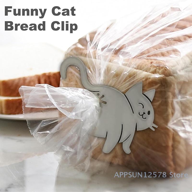 Clip per Sacchetti Pane Coda di Gatto Divertente Stampa 3D Portasacchetti Gadget da Cucina Novità Per Amanti dei Gatti Conservazione Cibo Decorazione Casa 1/2/3pz