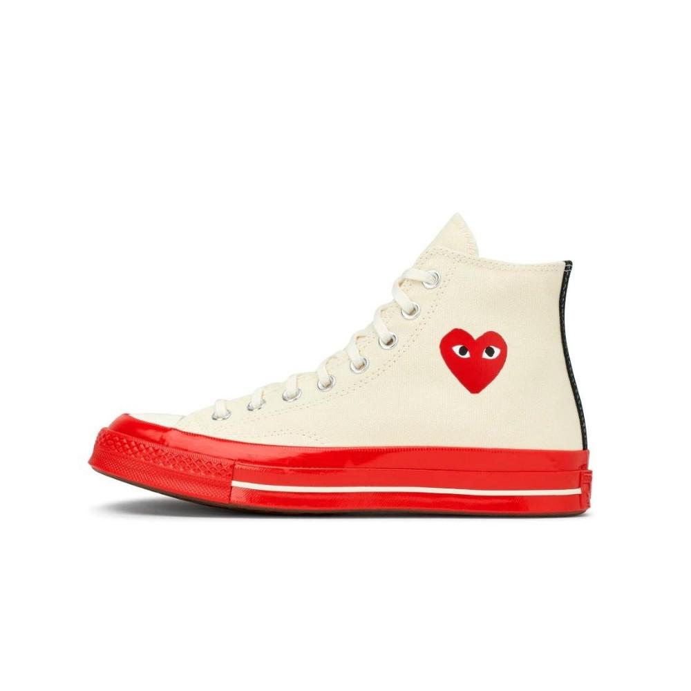 Converse Comme des Garçons Chuck 70 High Top White Red