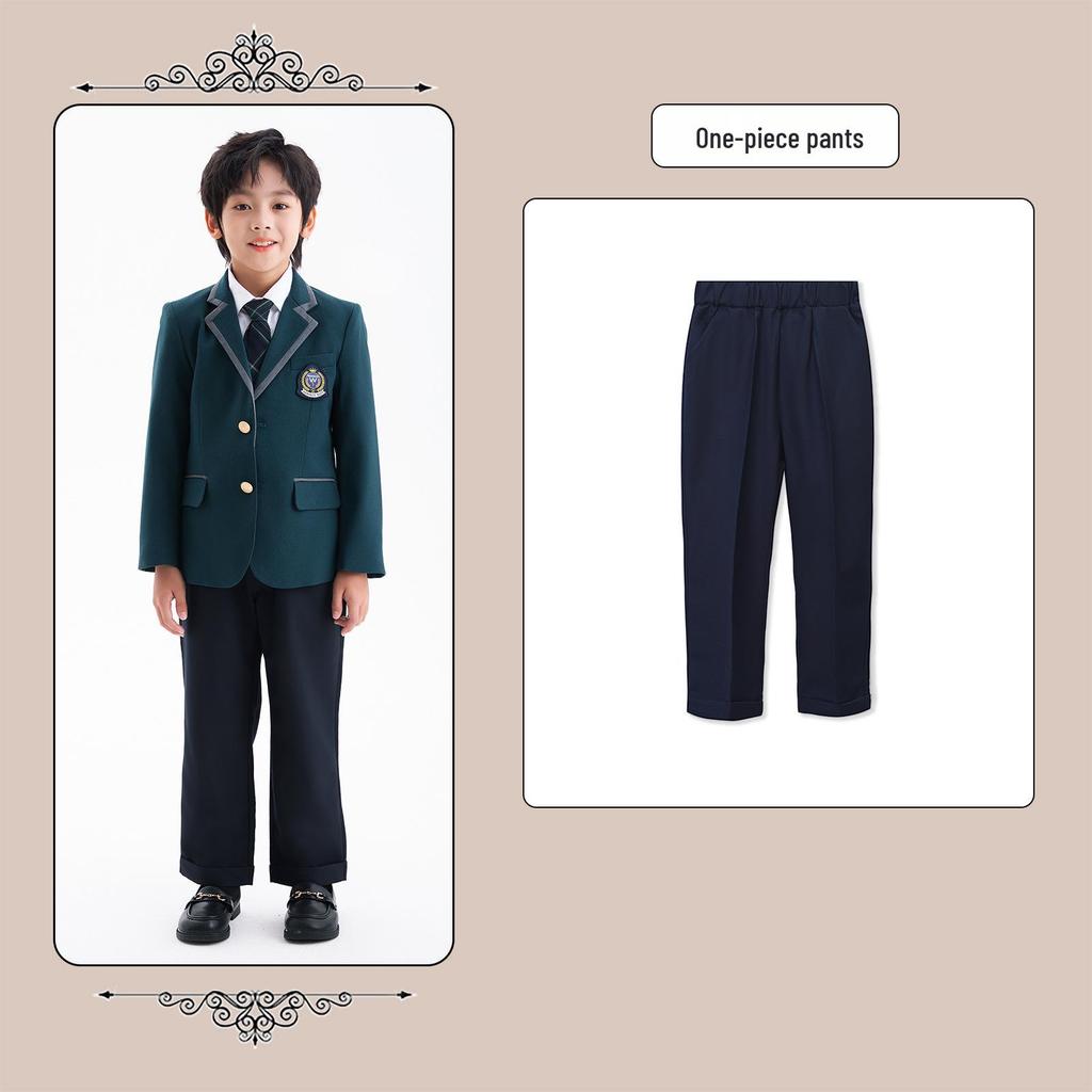 British Style Spring/Autumn Three-Piece Kindergarten & Primary School Uniform Set