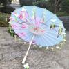 1PC Umbrella 70/82CM Oil Paper for Women Girl Performance Photo Props Antique Umbrella Parasol Satin Cloth Tassel