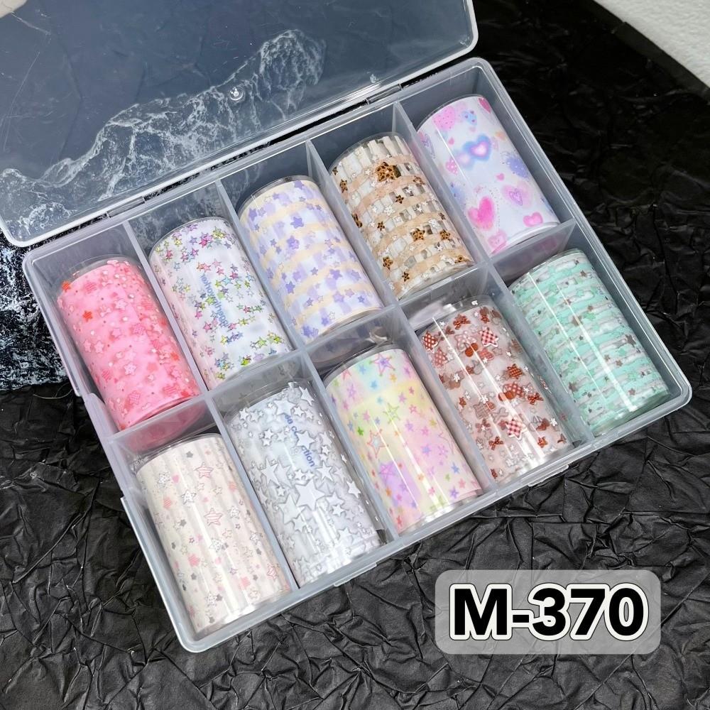 10 Rollen Karomuster Nail Art Aufkleber Rosa Gitter Maniküre Abziehbilder Nail Art Folie Nageldekoration