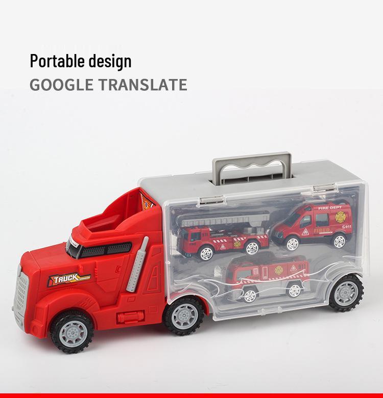 Dinosaur Truck Toy Storage & Transport Set with Alloy Car for Kids