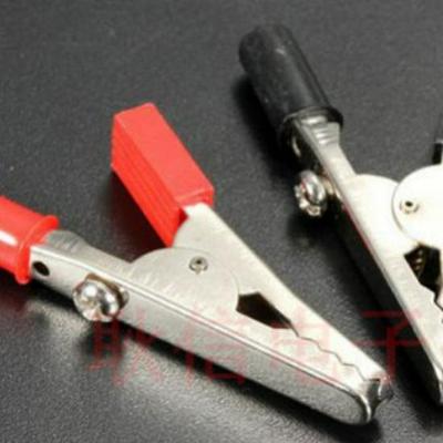 Pinza Amperometrica L55MM con Presa Banana da 4mm Morsetto Batteria a Coccodrillo