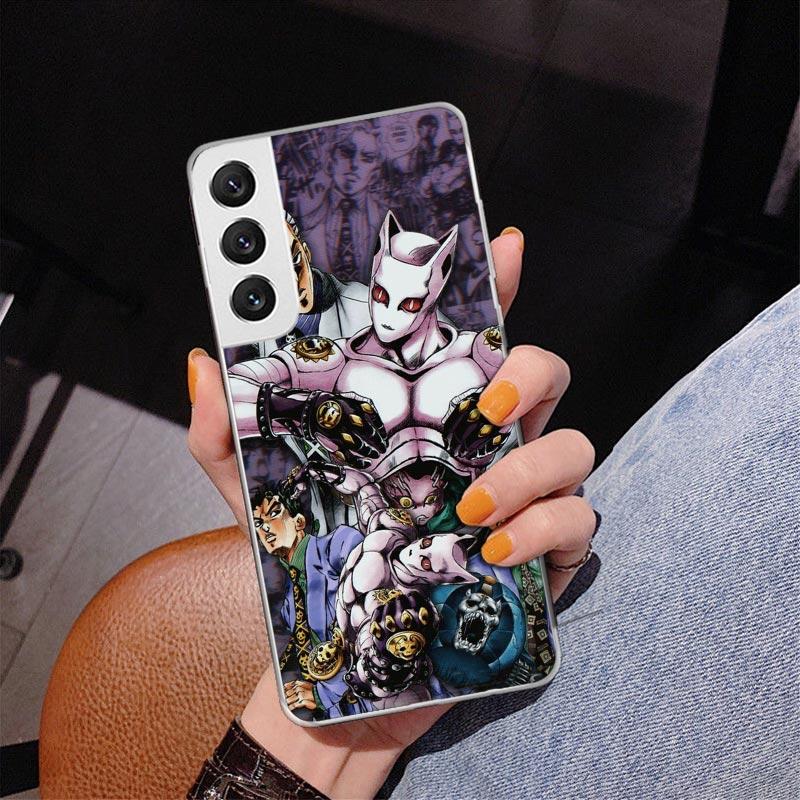 Anime JoJo Killer Queen Phnoe Case for Samsung Galaxy S26 S25 Edge S23 S24 Ultra S22 Plus S21 S20 FE Unique Cover Soft Coque Gal