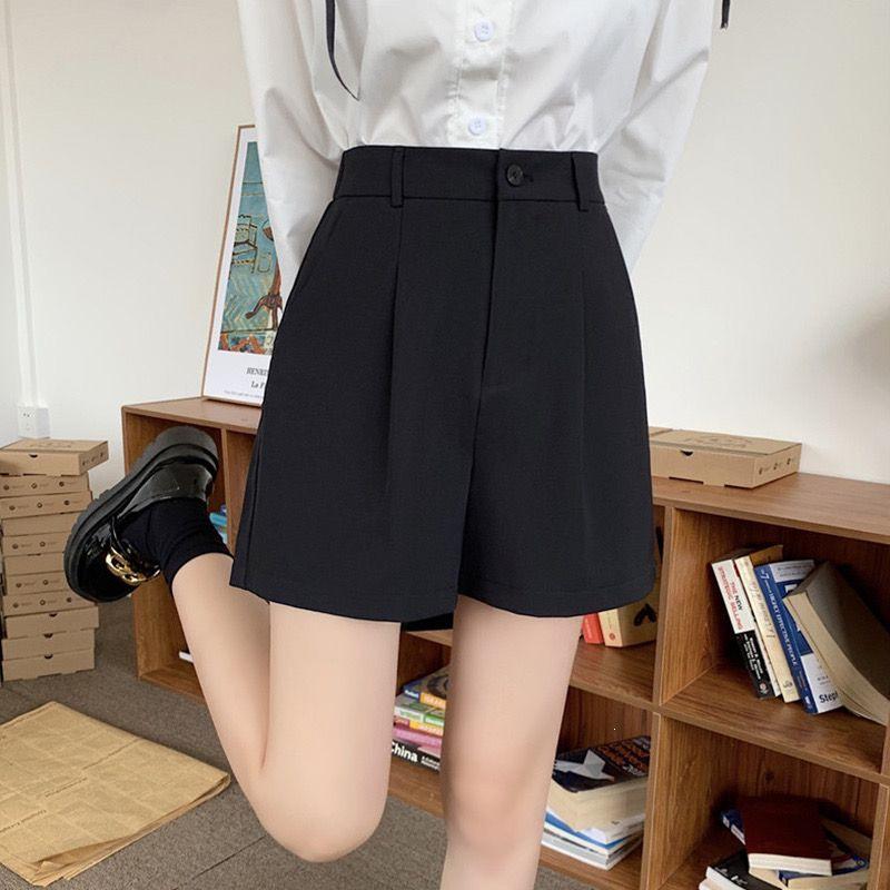 

2026 Women s High-Waisted Korean Style A-Line Suit Shorts - Versatile, Casual, Wide-Leg Design Small чёрный