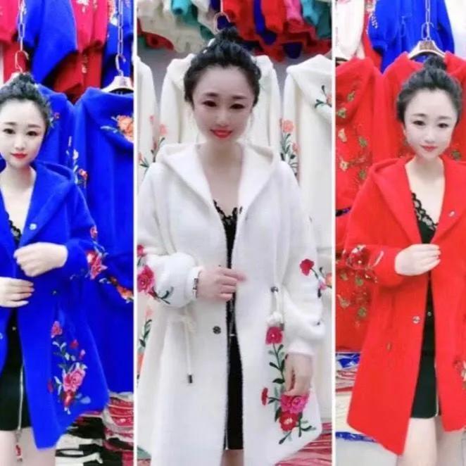 

Women s Winter Mid To Long Hooded Loose Thick Jacket with A Casual Temperament 5XL