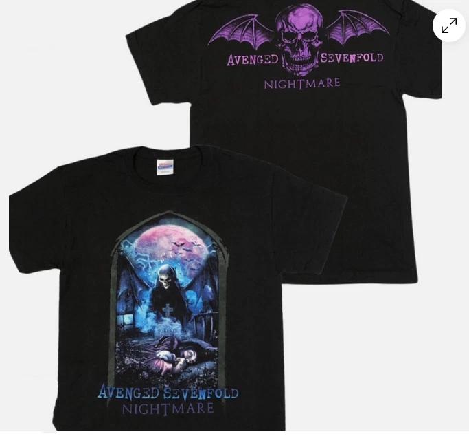Футболка Avenged Sevenfold Nightmare Tour 2010 Винтажная футболка метал-группы Череп Черная L