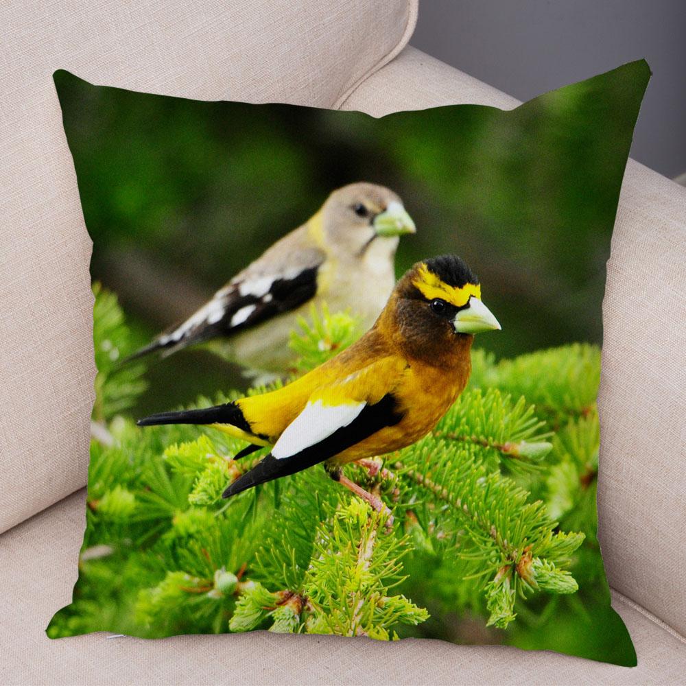 

Диван Главная Автомобильная наволочка Красочный цветок птица украшение милый чехол для подушки с дикой природой 40x40cm