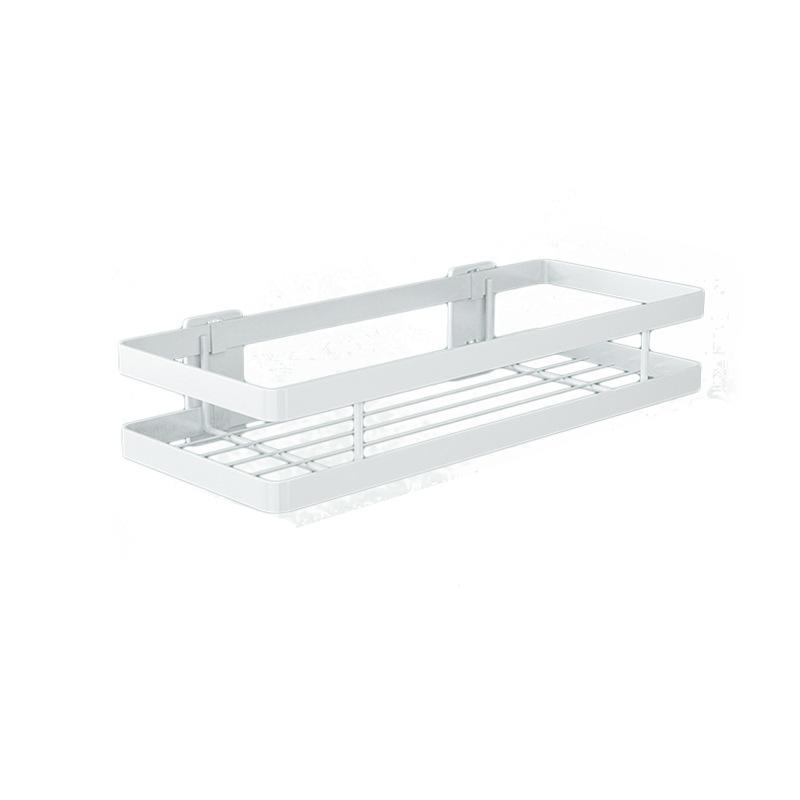 White/Black Bathroom Shelf Wall Mounted Shower Storage Rack Stainless Steel Bath Shampoo Holder Basket Holder Bath accessories