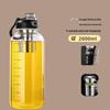 Xihe 2000ML Thickened Glass Water Bottle