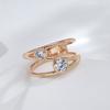 Luxury Simple Natural Zircon Ring For Women  Rose Gold Color Geometric Line Korean Rings Fashion Wedding Daily Jewelry