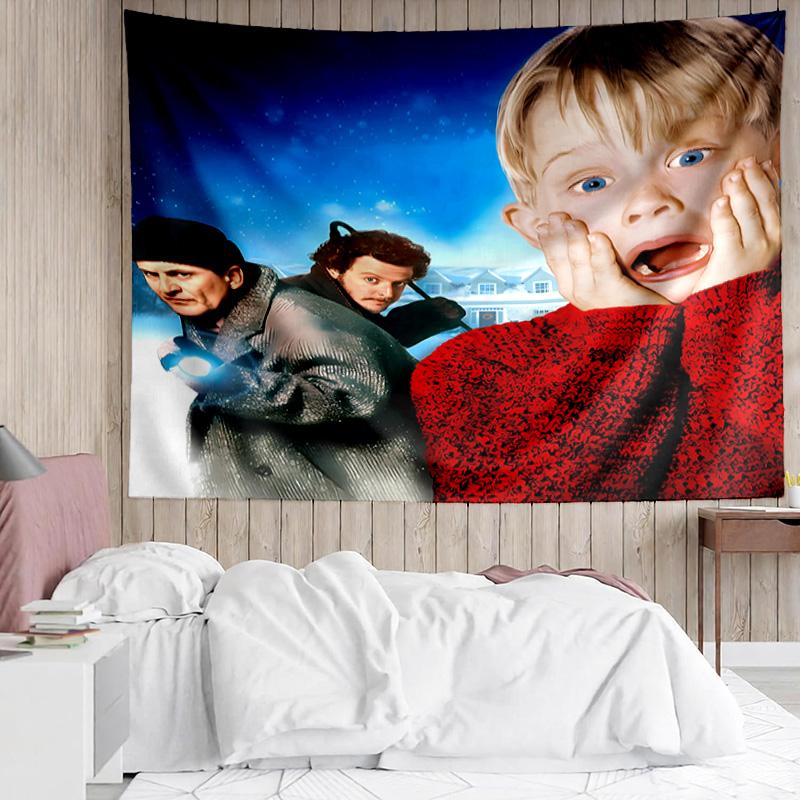 Home Alone Tapestry for Bedroom Aesthetic Classroom Tapestries Wall Hanging for Living Room Dorm Office,Ideal Creative Gift