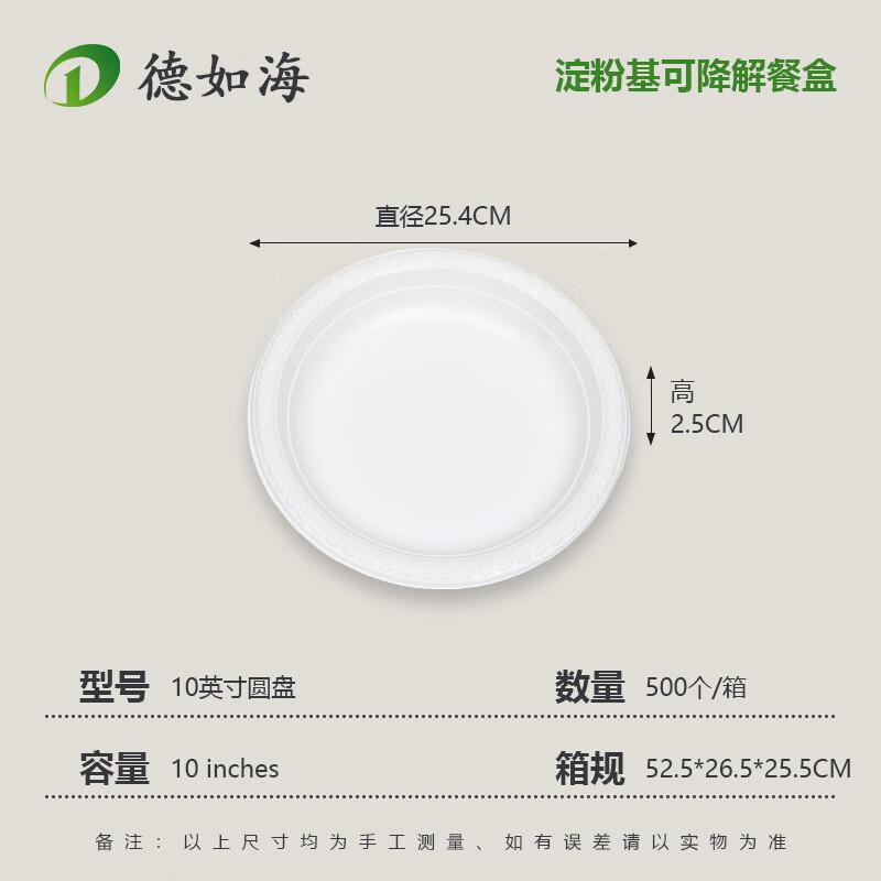 

Degradable 10-Inch Corn Starch Disposable Round Plates