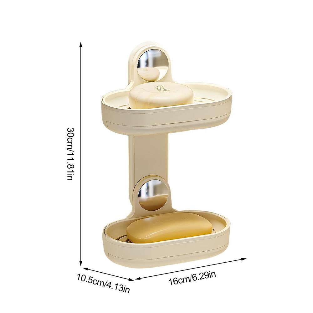 Double Layers Soap Box Kitchen Tools Bathroom Accessories Soap Dish Suction Holder Storage Basket Soap Box Stand
