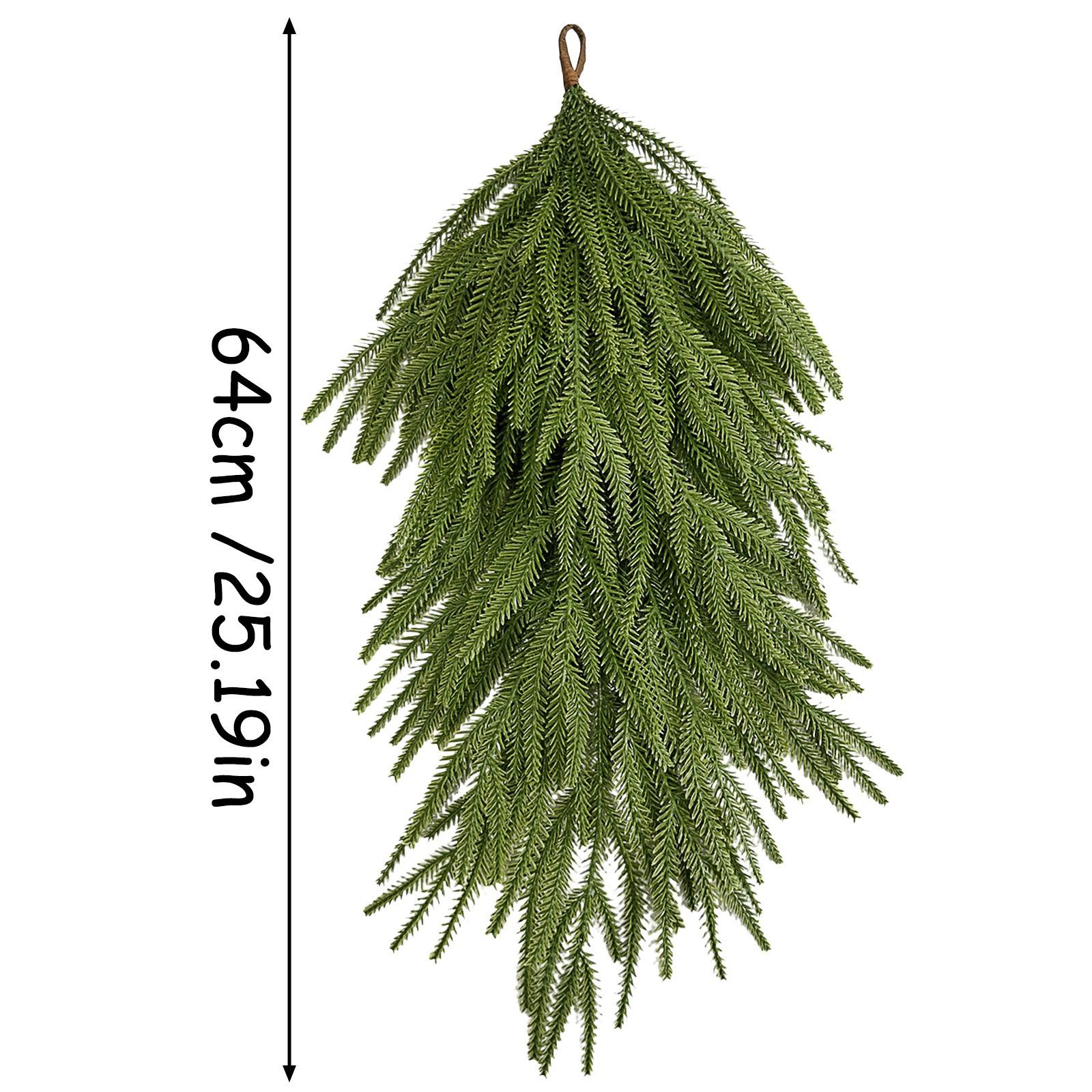 

YHOPE 64cm Simulated Soft-Glue Norfolk Needle Wall Hanging Christmas Tree Upside Down Vine Green Plant Holiday Decoration One Size