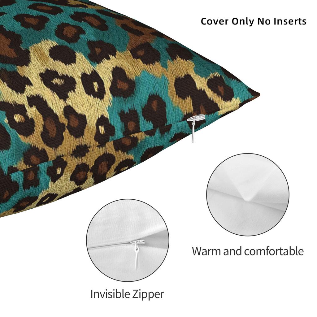 Pillow Cover Leopard Pattern Wildlife Print Retro Trendy Pillow Case For Sofa Home Decoration Pillowcases
