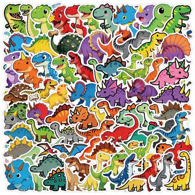 50/100 Cute Dinosaur Graffiti Stickers - Waterproof Decoration for Water Cups & Phones