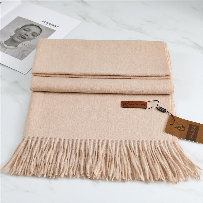Scarf Imitation Cashmere 29 Colors Thick Warm Solid Color Scarf Shawl Women'S Winter Fashion Tassel Versatile Scarf Men