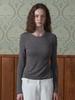 Boleusa Raw Wool Tencel Top_Ivory, Charcoal, Purple