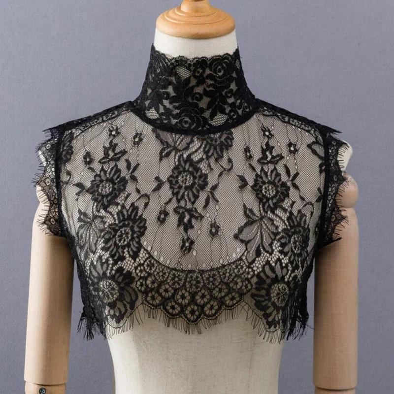 1 Pc Lady Shirt False Collar Lace Detachable False Faux Collar Cuff Choker Tie Korean Style Hollowed-Out Collar